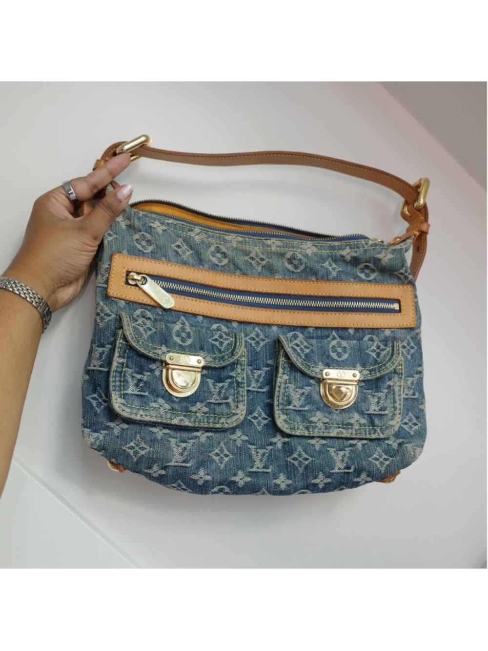 LOUIS VUITTON Vintage Blue Denim Baggy PM